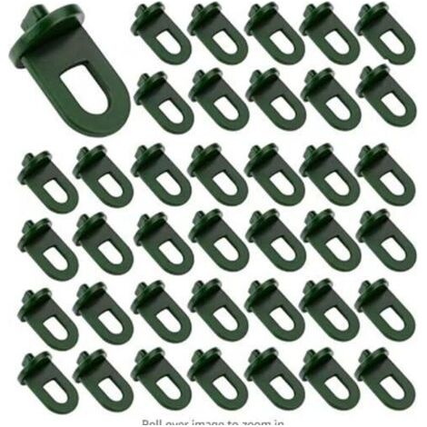 Lot de 100 clips de fixation en plastique pour serre - Crochets pour accrocher des serres à la fixation de fils dans une serre, des matériaux isolants et des filets (1/4)