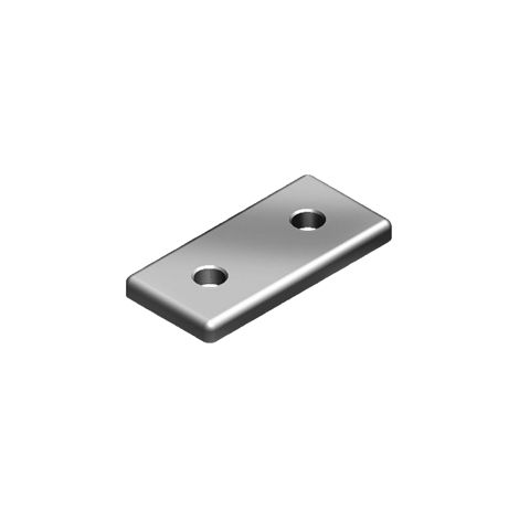 Plaque de renfort en alu 2 trous 30x60mm D7 pour rainure 8 ref: TAPL8L2X130D7