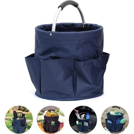 Sac à outils de jardin pliable 17L, organisateur d'outils pliable, panier de récolte pour le camping et le jardin. (1/5)