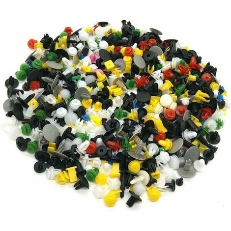 500 Clips de fixation plastique, universels pour pare-chocs, panneaux de portes et garnissages, accessoires automobile (1/4)