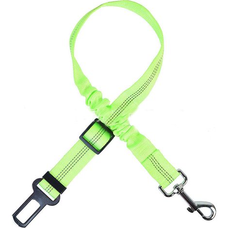 Lot de 3 ceintures de sécurité pour chien en voiture – Vert fluorescent – Crochet blanc réfléchissant (1/5)