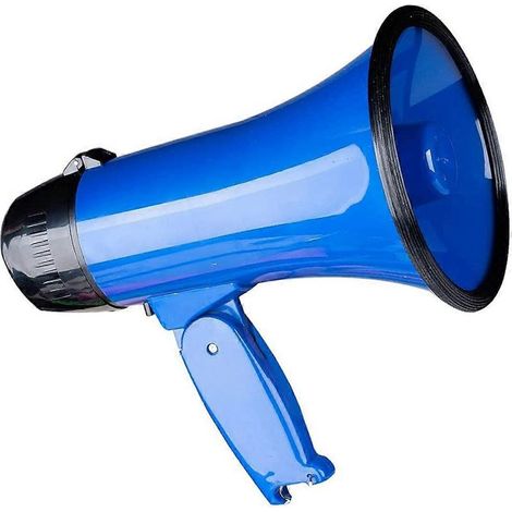 Haut-parleur compact 25 watts pour sonorisation (porte-voix) - avec système intégré, bleu (1/5)