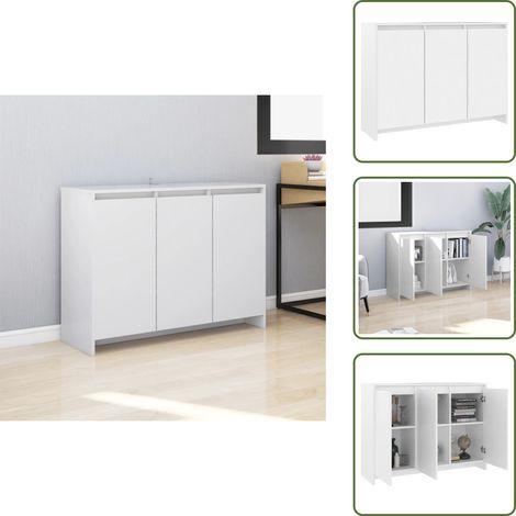 Credenza con ante - vidaXL Credenza Bianca 102x33x75 cm in Truciolato - Credenza per libri