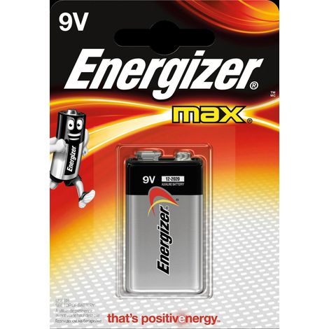 Pile alcaline 9V Energizer Max 6LR61 – Protection anti-fuite – Jusqu'à 5 ans de stockage – 1 pc (1/6)