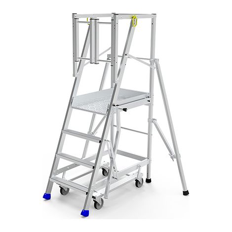 Scaletta 2 gradini - altezza massima di lavoro 2.50m - base con ruotee - ER2-KRE