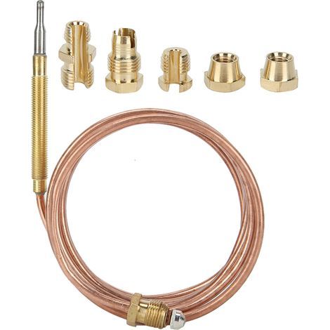 Kit termocoppia per fornello a gas, dispositivo di protezione del riscaldamento, sonda di rilevamento della temperatura con dado da 600 mm (1/5)