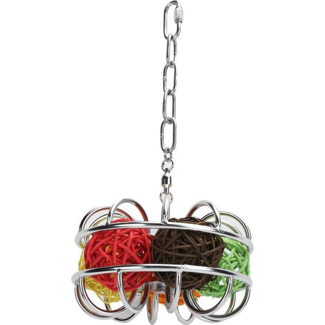 Jouet à mâcher pour oiseaux, balle en rotin, jouet à mordiller pour perroquets, accessoires pour animaux de compagnie (1/5)