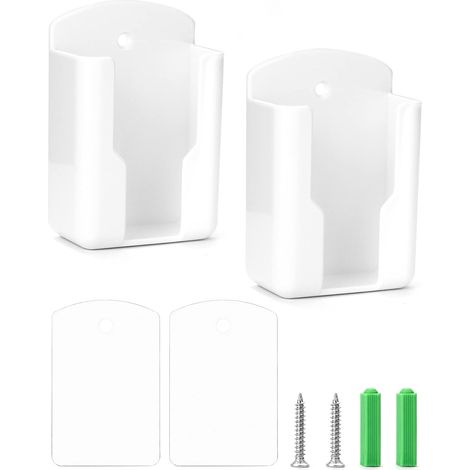 2PCS Support Telecommande Mural avec Adhésive et Vis, pour Climatisation et TV, Taille intérieure : 63 mm x 30 mm x 100 mm (LxLxH) (1/5)