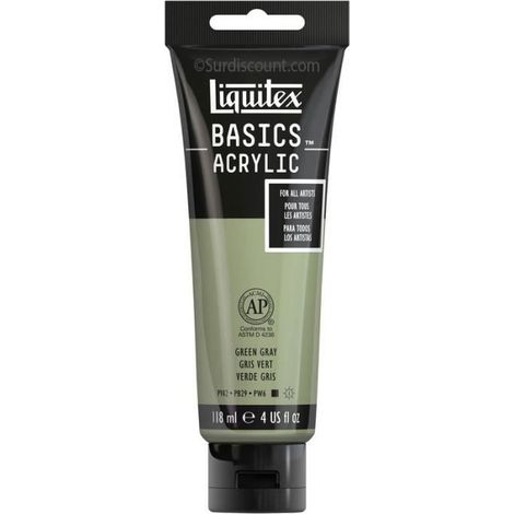 Peinture acrylique - LIQUITEX - Gris vert - 118 ml - Avancé - Finition mate