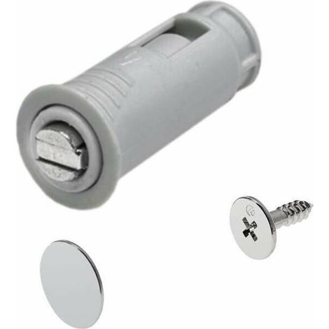 Loqueteau magnétique à aimant rond à encastrer ajustable ±3,5mm avec contre pièce Universel Porte Placard Cuisine Salle de bain Meuble, anthracite (1/5)