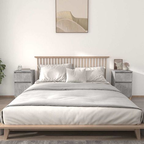 vidaXL Bedside Cabinets 2 pcs Concrete Grey 40x35x70 cm (1/5)