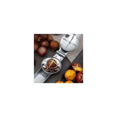Attrezzo in acciaio inox per aprire e sgusciare le castagne con lama a croce - Crezuo (1/4)