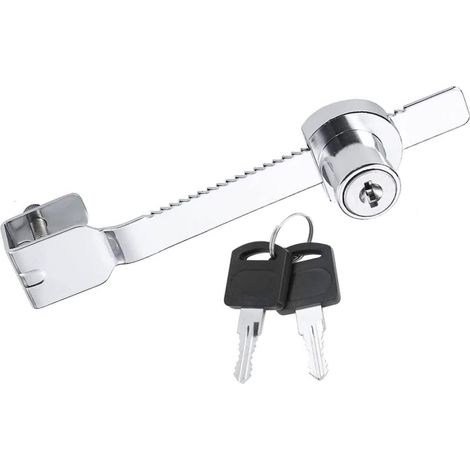 Serrure de scie coulissante avec clé serrure verrou vitrine en verre pour vivarium,vitrine, serrure à cliquet pour porte en verre, clé identique