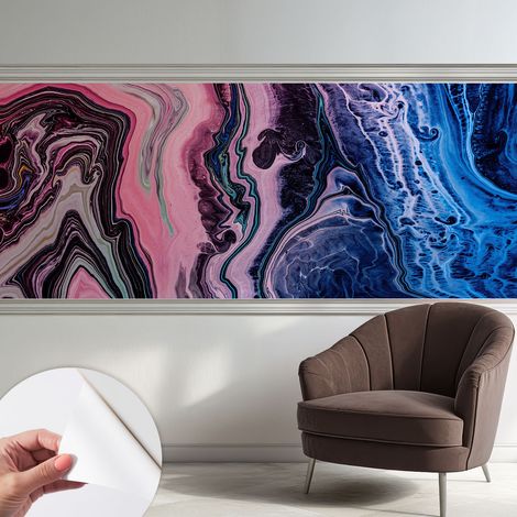 Selbstklebend Tapete - Wandgestaltung - Tapete Wohnzimmer - Flur Eingangsbereich Farbenfrohe Wirbel 250x104 cm (1/5)