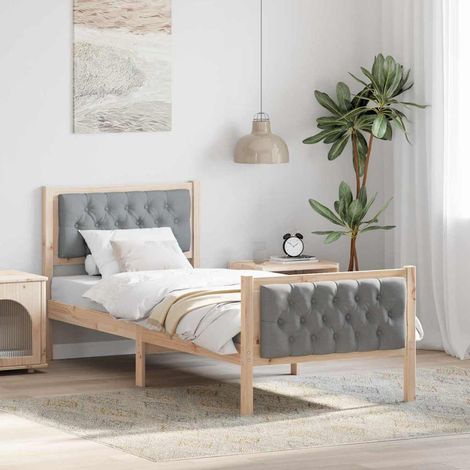Struttura del letto Grigio chiaro 75 x 190 cm Pino massello vidaXL (1/5)