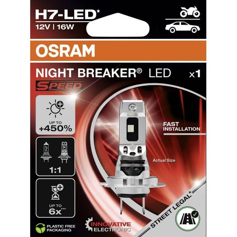 [GEBRAUCHT] B-Ware OSRAM NIGHT BREAKER LED SPEED H7 16W 12V 6000K 1550lm Kaltweiß Leuchtmittel (1/2)