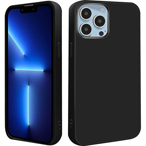 COQUE EN SILICONE POUR APPLE IPHONE 13 PRO MAX 6,7" NOIR MAT LÉGER (1/5)