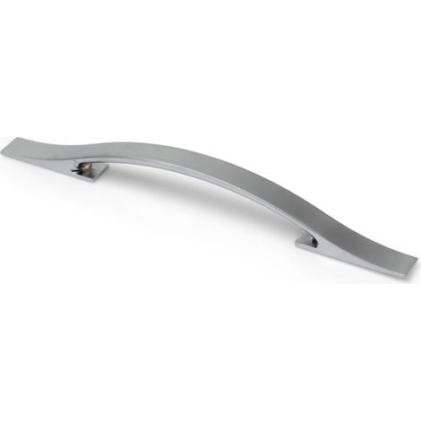 Asa de zamak con acabado cromo mate, dimensiones:201x14x23mm y entrepuntos:128mm - (1/5)