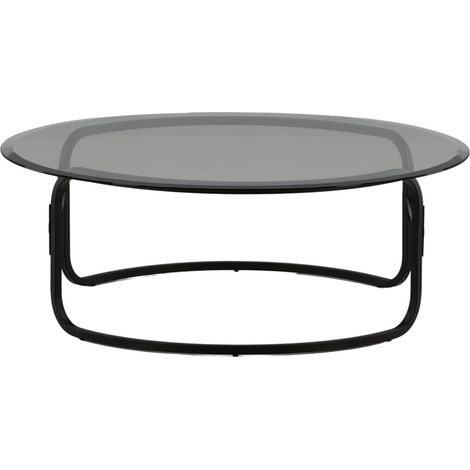 Lomma table basse ⌀110cm noir, verre. (1/5)