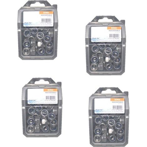 4 Coques de 50 Ecrous Freins Indésserrables M8 mm - DIN 985 - Inox A2 - D-Work (1/4)