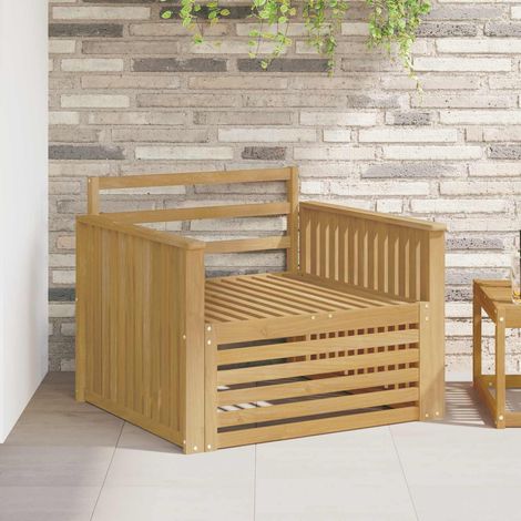 Canapé de Jardin 1 Place en Bois d'Acacia Massif Blanc Fauteuil d'Extérieur Modulable, 21.7kg - PANGIVO (1/5)