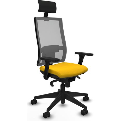 Piqueras y Crespo Horna Chaise de bureau jaune réglable (1/3)