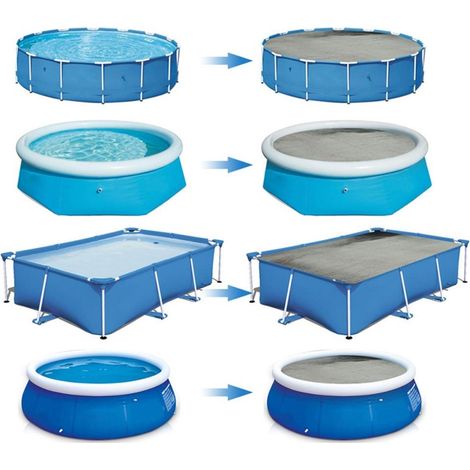 Couverture de piscine, bâche de protection, film à bulles, tissu pour couverture de piscine, ronde, 240 cm (1/5)
