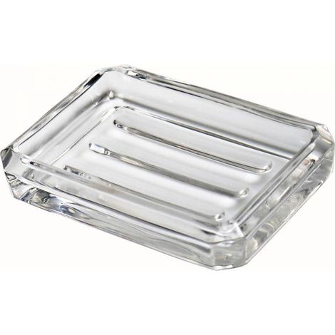 Porte-savon en verre transparent, porte-savon lourd pour salle de bain, lavabo et cuisine (1/5)