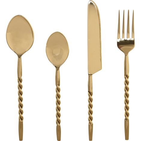 Cuberteria Set 16 Inox 4,5X2X21 Espiral Dorado (1/4)