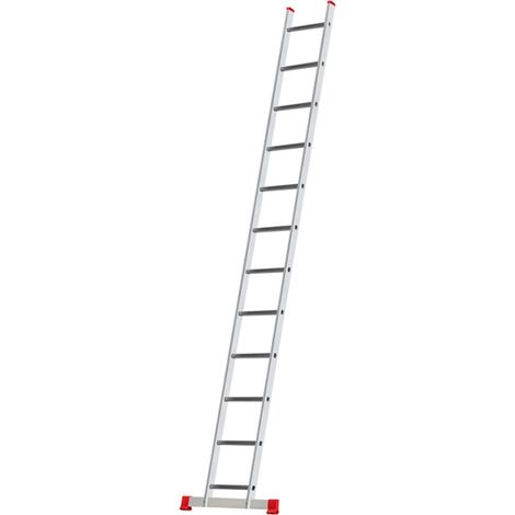 Monmobilierdesign – Échelle simple en aluminium 12 marches – Charge maximale 150 kg – Antidérapante et légère – Conforme norme EN 131