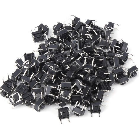 Lot de 100 mini-interrupteurs tactiles momentanés à bouton-poussoir (6 x 5 mm) (1/4)