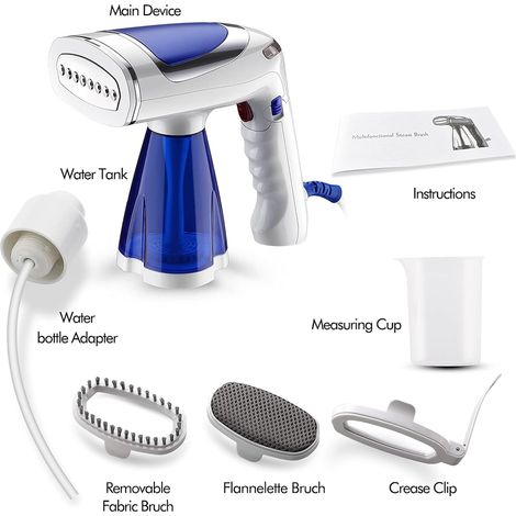 Défroisseur vapeur de voyage, fer à vapeur, chauffe en 25 secondes, format mini (avec réservoir d'eau de 250 ml) (1/4)