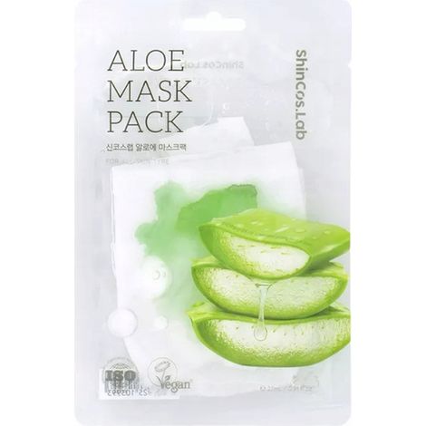 Mascarilla facial de celulosa con aloe vera Shincos.LAB, 27 ml