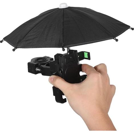 Support de téléphone portable étanche pour guidon de vélo avec parasol, support universel pour motos, scooters et vélos, pince compacte et stable pour la navigation et les sorties extérieures (1/4)