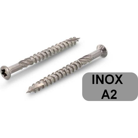 100 vis terrasse inox A2 tête réduite Torx TX25 autoforeuse  5 x 40 mm