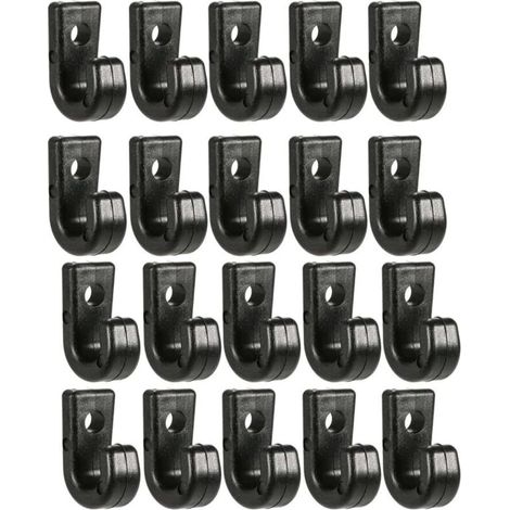 Lot de 50 crochets de fixation en nylon noir pour kayak et accessoires marins (1/5)