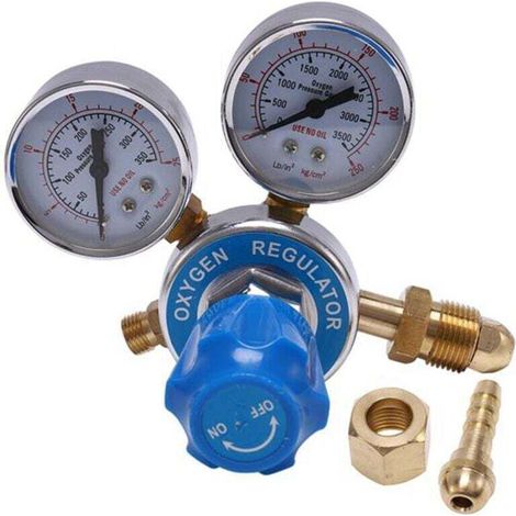 Régulateur de Pression d'Oxygène Double Jauge pour Bouteille Gaz Inhalateur