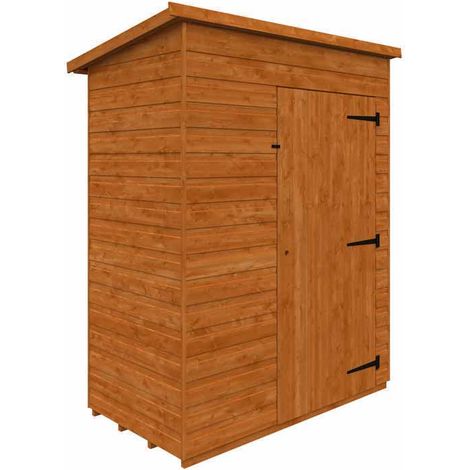 5 x 3 Feet Toolshed 12mm Shed - Solid Wood/Softwood/Pine - L145 x W85 x H204.1 cm - Burnt Orange