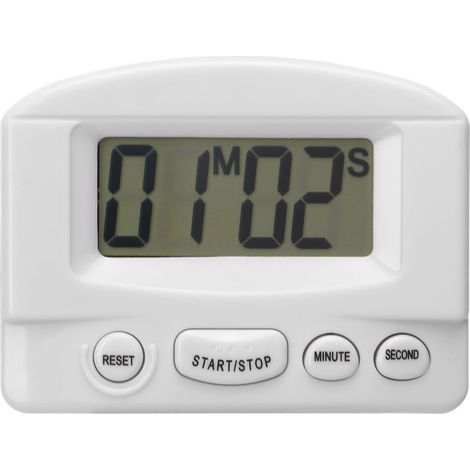 Minuteur de Cuisine Magnétique Multifonction, Compte à Rebours et Alarme Forte, Design Numérique Blanc (1/5)