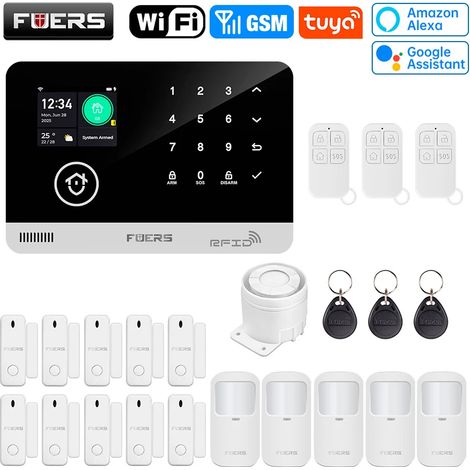 (Pack 12) Système d'alarme intelligent Wi-Fi GSM pour la sécurité de votre domicile  système d'alarme antivol sans fil 433 MHz (1/5)