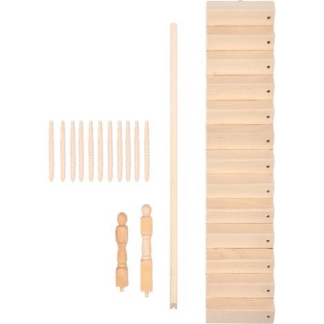 Escalier Miniature 1/12 pour Maison de Poupée, Bois de Bouleau, Angles Arrondis Brillants, DIY Créatif et Mignon pour Artisanat (1/5)