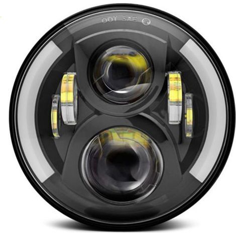 Faros LED para motocicleta de 12V/24V, intermitentes redondos estilo retro, reemplazo de faros de 7 pulgadas para Jeep Wrangler (1/5)