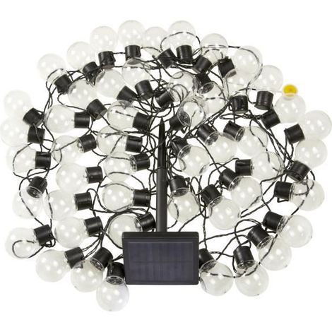 SMART GARDEN Guirlande solaire Globulb 40 LED warmweiß 13,7 m, Solarpanel, IP44