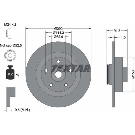 Lot de 2 Disques de frein Textar 92317603 RENAULT 432027306R