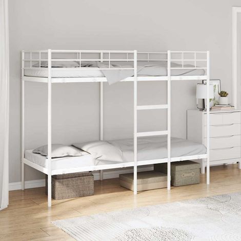 vidaXL Letto a Castello senza Materasso Bianco 75x190 cm in Acciaio