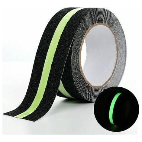 Ruban antidérapant en PVC satiné, adhésif brillant et extrêmement collant, pour marches d'escalier intérieures et extérieures, 5 cm x 5 m, vert (1/4)