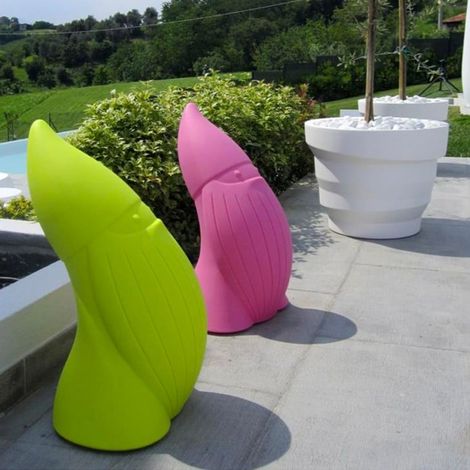 Nain de jardin intérieur extérieur design moderne en polyéthylène Baddy - Vert foncé