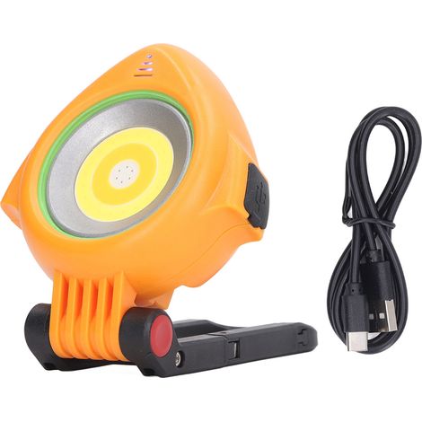 Wiederaufladbare magnetische LED-Arbeitsleuchte mit 3 einstellbaren Modi, orange, für die Kfz-Wartung