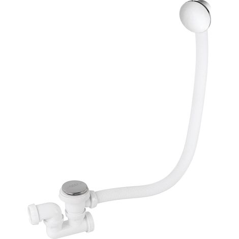 Wirquin 30723100 L700-Set Completo di Scarico per Vasca da Bagno, con sifone orientabile, Coperchio e Copertura Troppo Piena, Colore: Bianco (1/3)