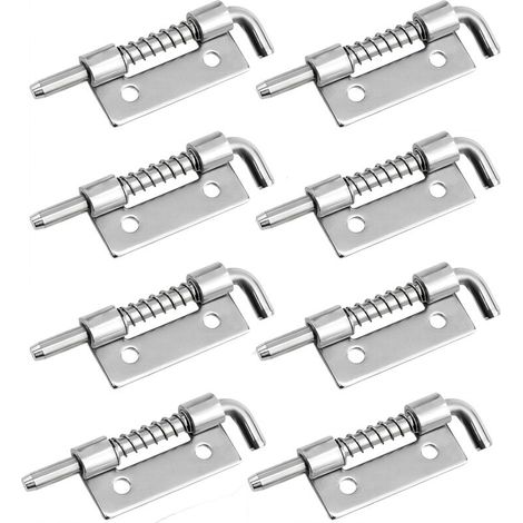 Lot de 8 verrous Ouverture à droite compact 304, Verrou en acier inoxydable à ressort inoxydable 304 pour portes,armoires ou conteneurs (1/5)